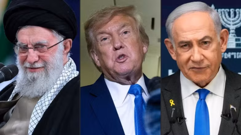 Lãnh tụ tối cao Iran Ayatollah Ali Khamenei, Tổng thống Mỹ Donald Trump và Thủ tướng Israel Benjamin Netanyahu. Ảnh: FT.