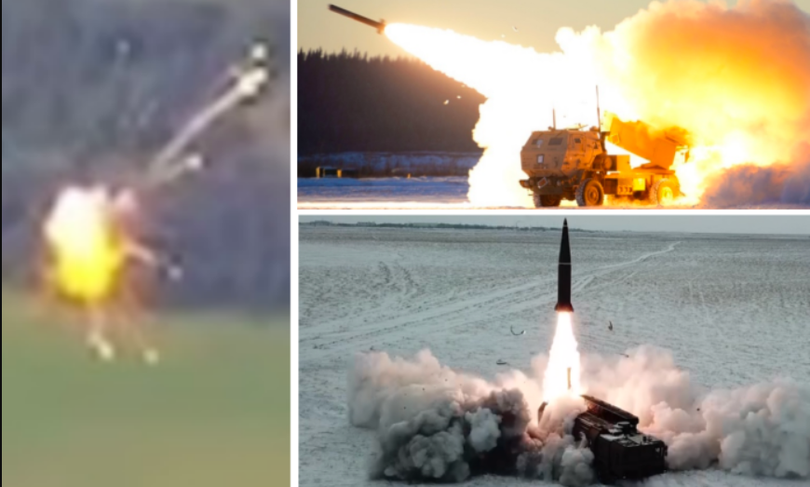 Những hình ảnh vụ nổ từ vụ HIMARS đánh trúng Iskander (trái), hệ thống HIMARS (trên) và hệ thống Iskander đang khai hỏa. Ảnh: MW.