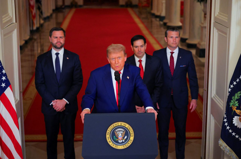 Tổng thống Mỹ Donald Trump có bài phát biểu trước toàn quốc tại Nhà Trắng. Ảnh: Reuters.