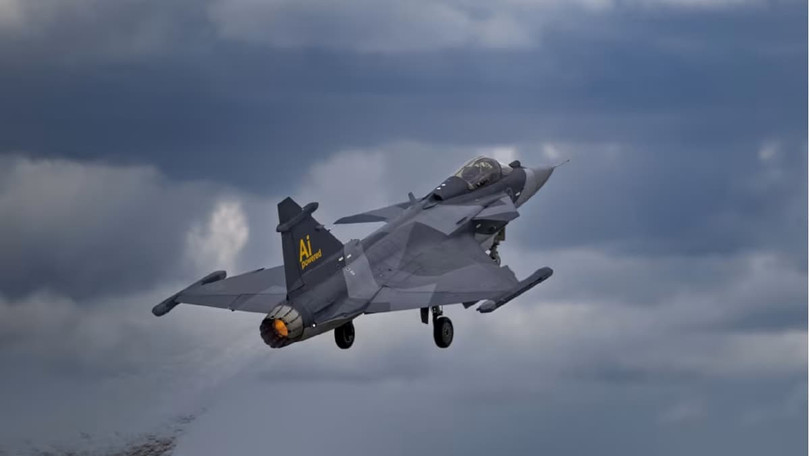 Chuyến bay AI đầu tiên của Gripen diễn ra vào ngày 28/5, và hai chuyến bay khác được thực hiện vào đầu tháng 6. Ảnh: IE.