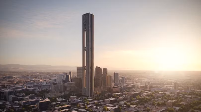 Hình ảnh đồ họa của dự án tòa nhà tích trữ năng lượng cao nhất thế giới của SOM và Energy Vault (Ảnh: CNN)