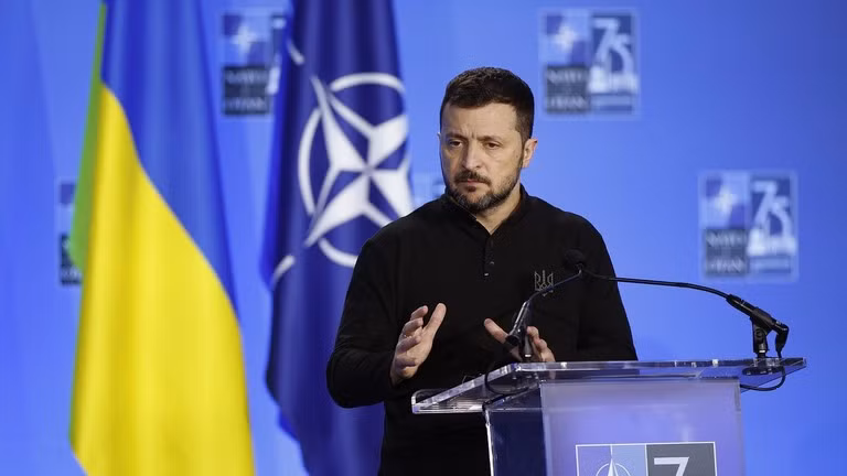 Tổng thống Ukraine Volodymyr Zelensky tại hội nghị thượng đỉnh NATO vào tháng 7/2024 (Ảnh: Getty)
