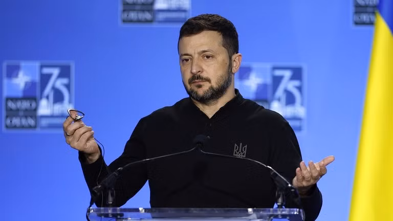 Nhà lãnh đạo Ukraine Volodymyr Zelensky tại Hội nghị thượng đỉnh NATO 2024 ở Washington, DC (Ảnh: Getty)