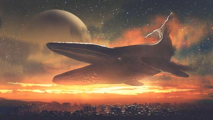 Những “cư dân” dưới đáy biển sâu được miêu tả đang bay trên bầu trời. Ảnh: BrightSide