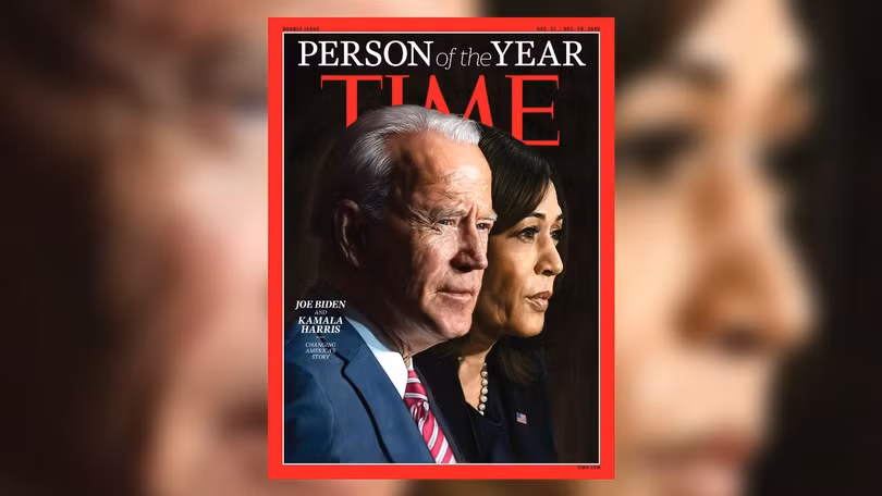 Ông Joe Biden và bà Kamala Harris được Time bình chọn là Nhân vật của Năm 2020 (Ảnh: Brightspot)