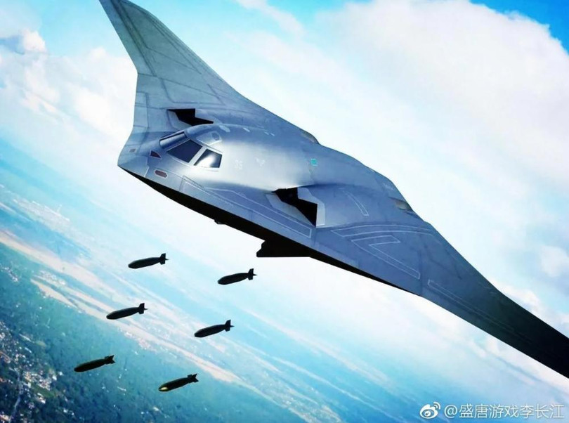 Ảnh đồ họa của mẫu máy bay ném bom chiến lược H-20 của Trung Quốc (Ảnh: Weibo)