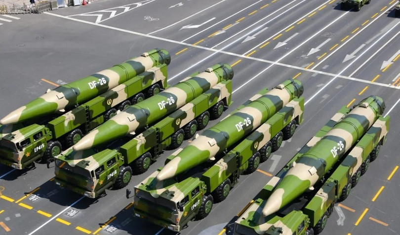 Tên lửa Dong Feng 26 của Trung Quốc có tầm tấn công tới đảo Guam (Ảnh: Xinhua)