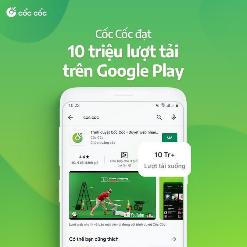 Cốc Cốc Mobile cải tiến loạt tính năng hỗ trợ người dùng, cán mốc 10 triệu lượt tải về trên CH Play Cốc Cốc Mobile cải tiến loạt tính năng hỗ trợ người dùng, cán mốc 10 triệu lượt tải về trên CH Play
