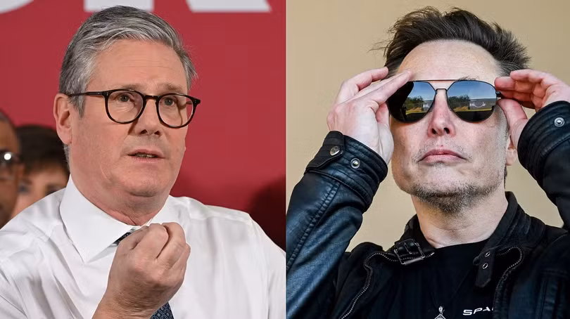Thủ tướng Anh Keir Starmer và tỷ phú công nghệ Elon Musk. Ảnh: Getty.