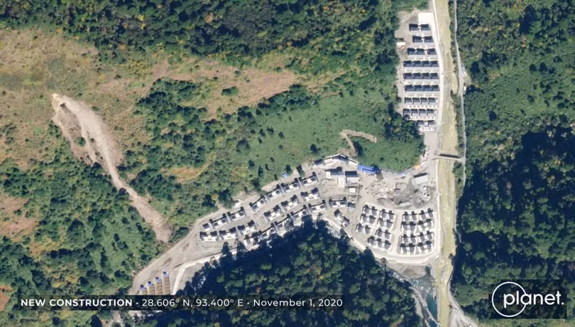 Hình ảnh ngôi làng mà Trung Quốc xây dựng trong lãnh thổ của bang Arunachal Pradesh của Ấn Độ (Ảnh: NDTV)