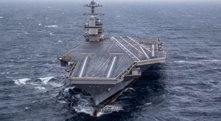 Tàu sân bay USS Gerald Ford của quân đội Mỹ. Ảnh: MW.