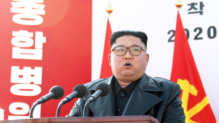 Lãnh đạo Triều Tiên Kim Jong-un trong một bài phát biểu. Ảnh: Getty.
