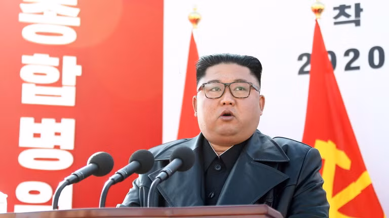 Lãnh đạo Triều Tiên Kim Jong-un trong một bài phát biểu. Ảnh: Getty.