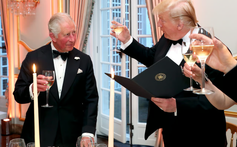 Vua Charles và hoàng gia đại diện cho hy vọng lớn nhất của Vương quốc Anh trong việc chế ngự ông Donald Trump trong chuyến công du. Ảnh: Getty.