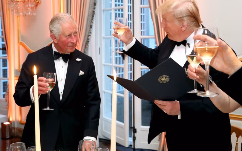 Vua Charles và hoàng gia đại diện cho hy vọng lớn nhất của Vương quốc Anh trong việc chế ngự ông Donald Trump trong chuyến công du. Ảnh: Getty.