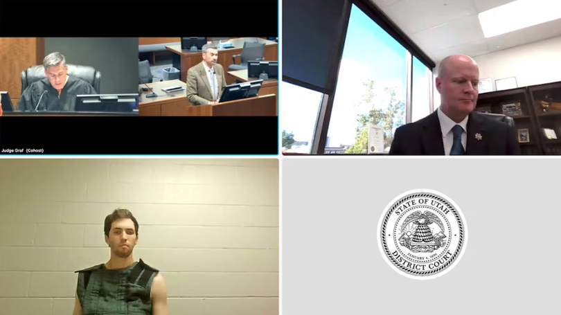 Những hình ảnh trong phiên tòa xét xử nghi phạm Tyler Robinson hôm 16/9. Ảnh: Reuters.