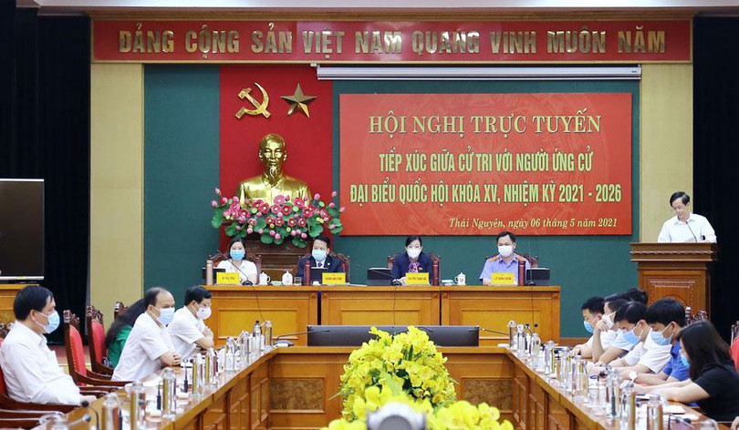 Hội nghị tiếp xúc cử tri. Ảnh: Báo Thái Nguyên