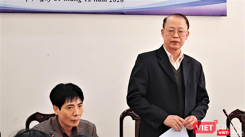 Phó Chủ tịch kiêm Tổng Thư ký LHHKHKTVN Phạm Văn Tân phát biểu tại sự kiện họp báo trước Đại hội.