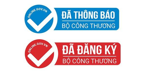 Logo cho thấy doanh nghiệp thương mại điện tử đã thông báo/đăng ký tới Bộ Công Thương. Ảnh: Cục Cạnh tranh và Bảo vệ người tiêu dùng