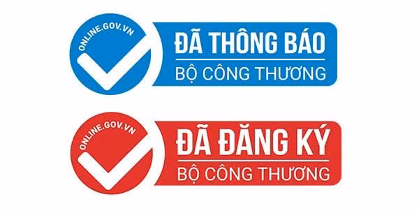 Logo cho thấy doanh nghiệp thương mại điện tử đã thông báo/đăng ký tới Bộ Công Thương. Ảnh: Cục Cạnh tranh và Bảo vệ người tiêu dùng