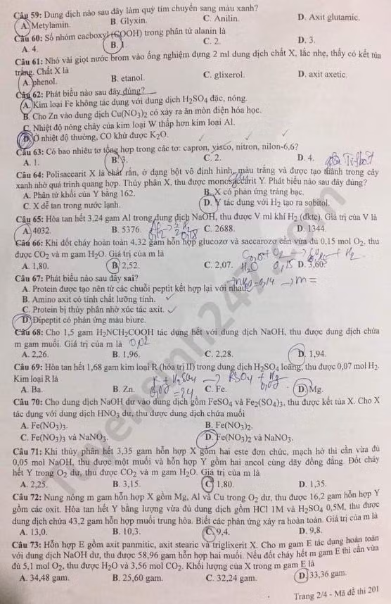 Đề thi tốt nghiệp THPT 2020 môn Hóa học. Nguồn: TTHN