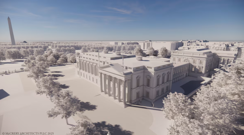 Ảnh đồ họa phòng khiêu vũ của Nhà Trắng. Ảnh: McCrery Architects PLLC.