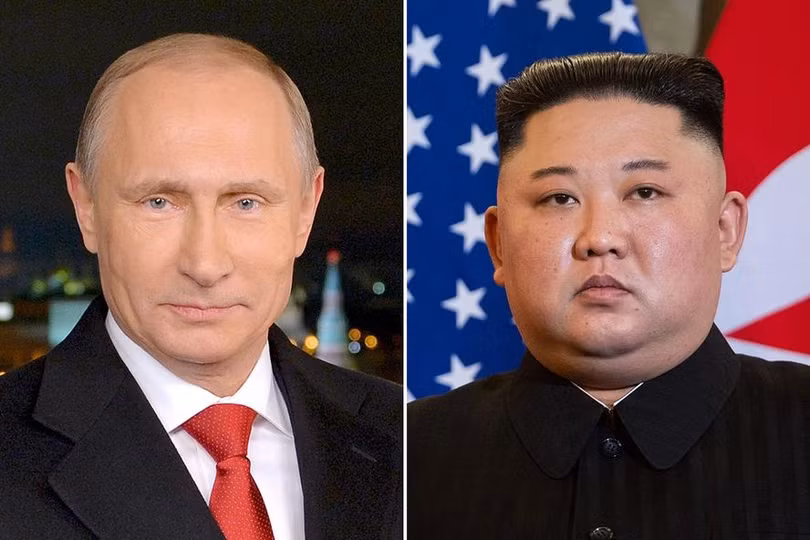 Tổng thống Nga Vladimir Putin và Chủ tịch Triều Tiên Kim Jong-un. Ảnh: AFP.