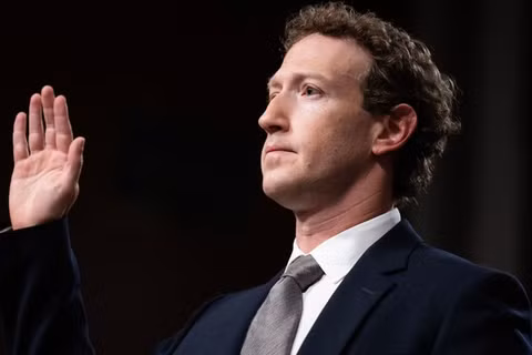 Mark Zuckerberg, CEO của Meta, tại phiên điều trần của Ủy ban Tư pháp Thượng viện Mỹ. Ảnh: Getty.