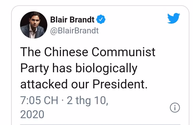 Twitter của ông Blair Brandt, cố vấn chính trị của đảng Cộng hòa