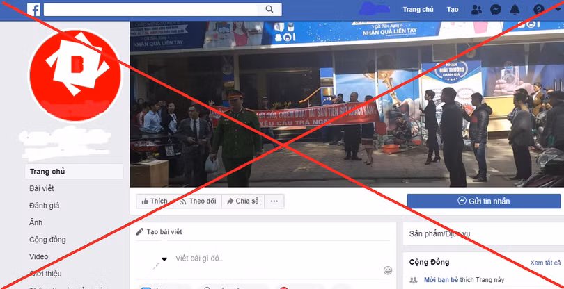 Fanpage được dựng lên và chạy quảng cáo nhằm đưa thông tin một chiều về ngân hàng Việt Á.