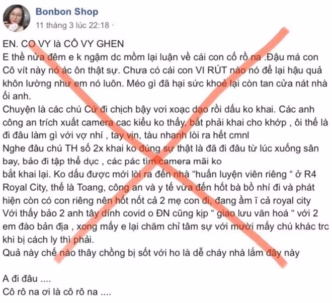 Một trong những nội dung thất thiệt được cho là có liên quan đến ca bệnh COVID-19 thứ 21. Ảnh: CA TP. HN Một trong những nội dung thất thiệt được cho là có liên quan đến ca bệnh COVID-19 thứ 21. Ảnh: CA TP. HN