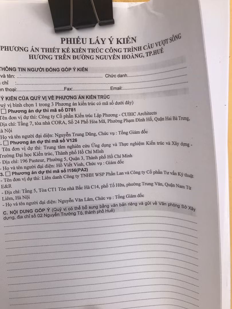 Phiếu lấy ý kiến
