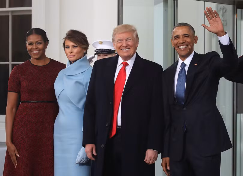 Vợ chồng cựu tổng thống Obama và vợ chồng tổng thống Donald Trump Vợ chồng cựu tổng thống Obama và vợ chồng tổng thống Donald Trump