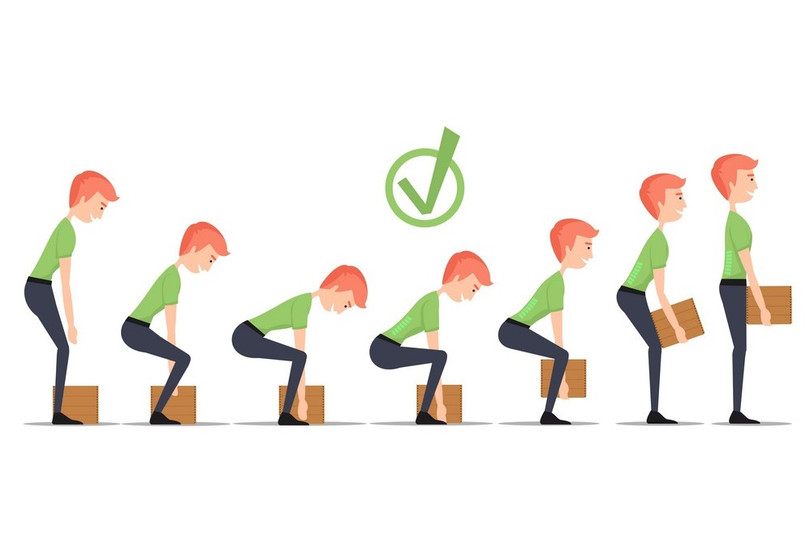 Nâng vật đúng cách. Ảnh minh họa: Internet
