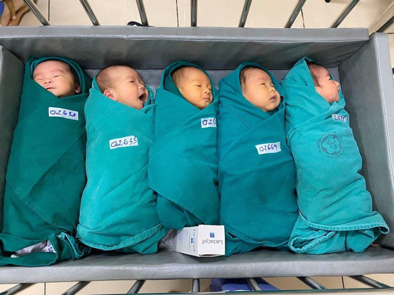 Trong 1 tuần cách ly (28/3-5/4), khoa Phụ sản - BV Bạch Mai đã đón 5 em bé chào đời. Ảnh: BVCC