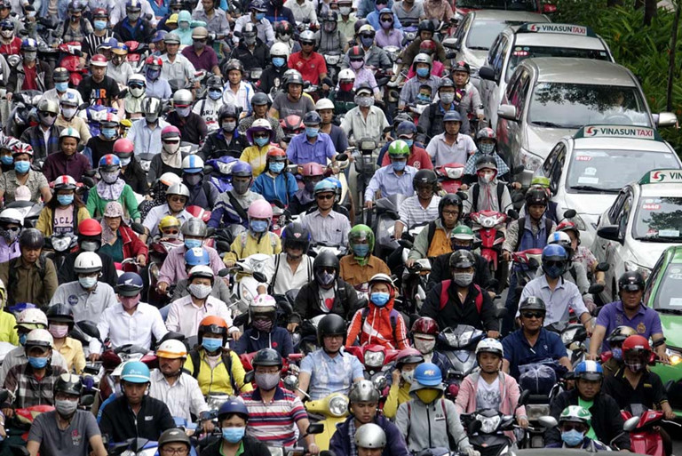 Kẹt xe là nguyên nhân khiến tăng lượng phát thải. Ảnh: Thanh Niên