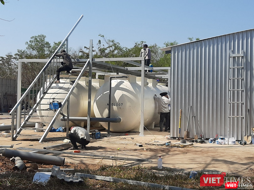 Hệ thống xử lý chất thải BV Dã chiến Củ Chi. Ảnh: N.T