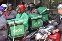 Các tài xế Grab tại Kuala Lumpur. Ảnh: Nikkei Asia.