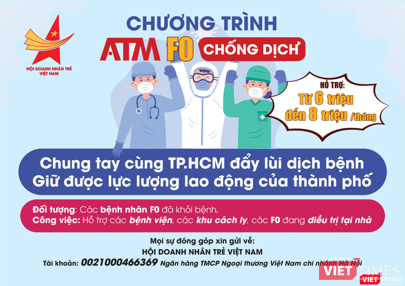 Chương trình ATM F0 chống dịch sẽ tuyển tình nguyện viên hỗ trợ các bệnh viện, khu cách ly, và cả các F0 đang điều trị tại nhà