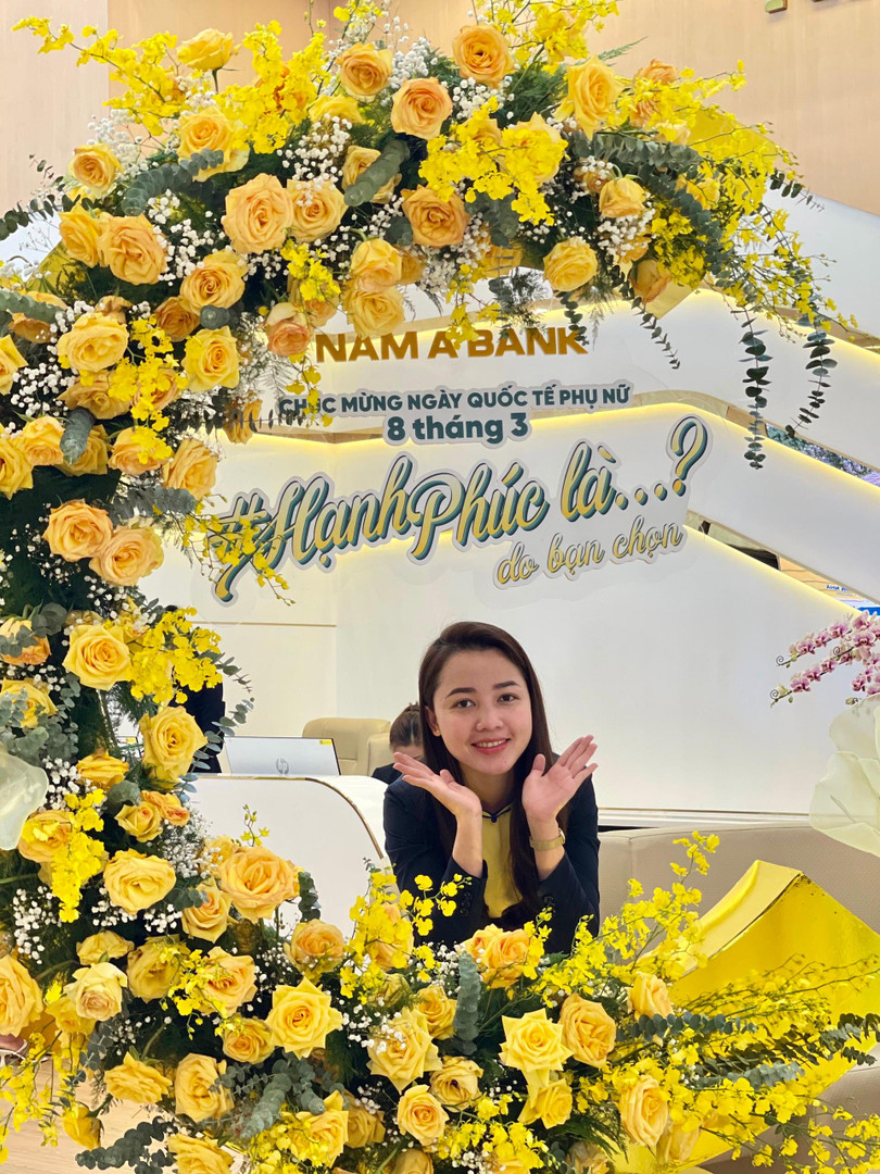 Cán bộ nhân viên nữ Nam A Bank chia sẻ thông điệp Hạnh phúc trong ngày 8/3.