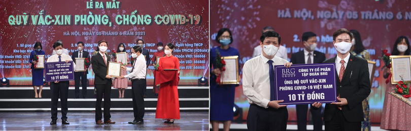 Đại diện Tập đoàn BRG trao ủng hộ 10 tỷ đồng tại sự kiện