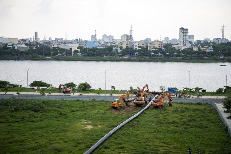 Ống HDPE D900(mm) của Nhựa Đồng Nai với giải pháp Robot khoan ngầm dẫn hướng vượt Sông Hàn thành công.