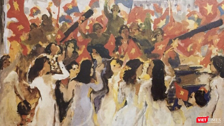 Một phần bức tranh "Nắng tháng năm" của họa sĩ Quách Phong (Ảnh: BTMT) 