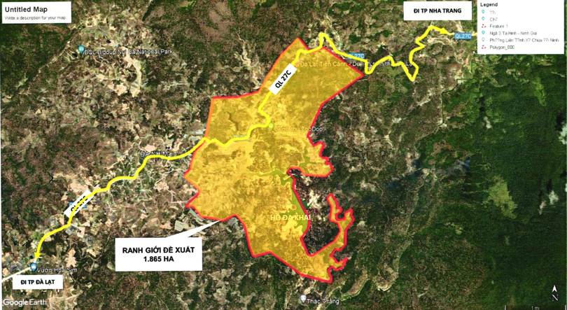 Vị trí khảo sát, nghiên cứu đầu tư dự án Quần thể vui chơi giải trí làng Thụy Sĩ