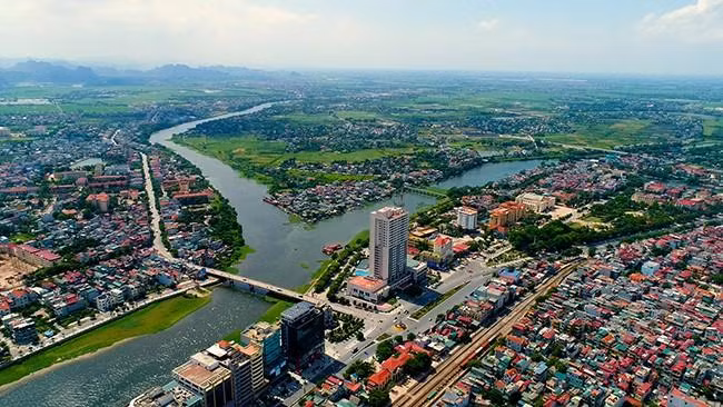 Thành phố Phủ Lý nhìn từ trên cao (Nguồn: Internet)