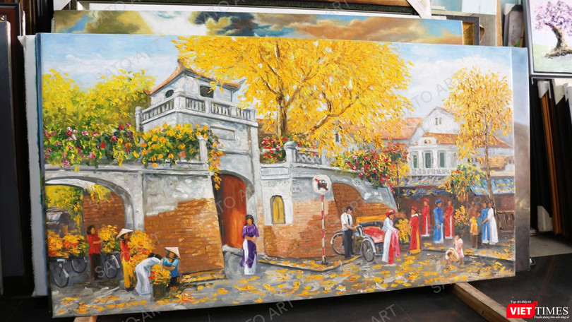 Sato Art (856 Tạ Quang Bửu, TP.HCM) đăng nhiều tin rao bán bức “Chiều thu bên ô Quan Chưởng” của họa sĩ Lâm Đức Mạnh 