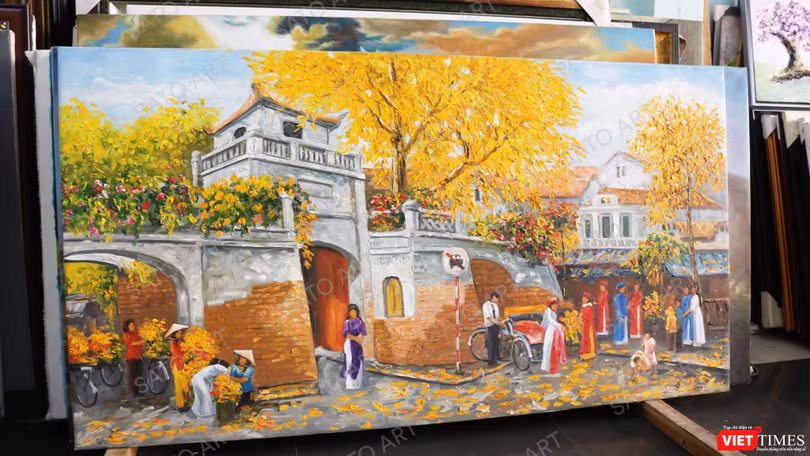 Sato Art (856 Tạ Quang Bửu, TP.HCM) đăng nhiều tin rao bán bức “Chiều thu bên ô Quan Chưởng” của họa sĩ Lâm Đức Mạnh 