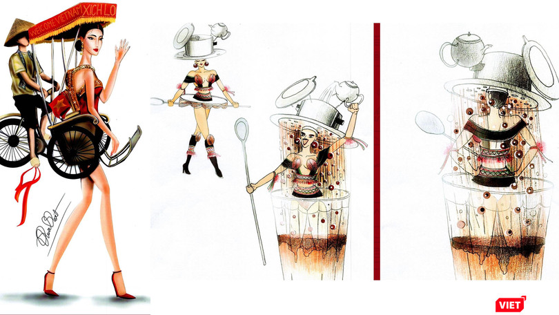 Nhiều ý tưởng lạ được đưa vào trang phục cho Hoàng Thùy tại Miss Universe 2019