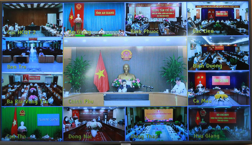 Chiều ngày 26/10, Cính phủ họp về công tác phòng chống dịch COVID-19 với các địa phương. Ảnh: Thông tin Chính phủ