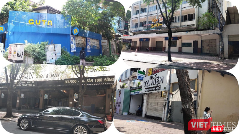 Rất nhiều nhà hàng, quán cà phê ở quận 1, quận 3 còn đóng cửa im ỉm. Ảnh: Hoà Bình